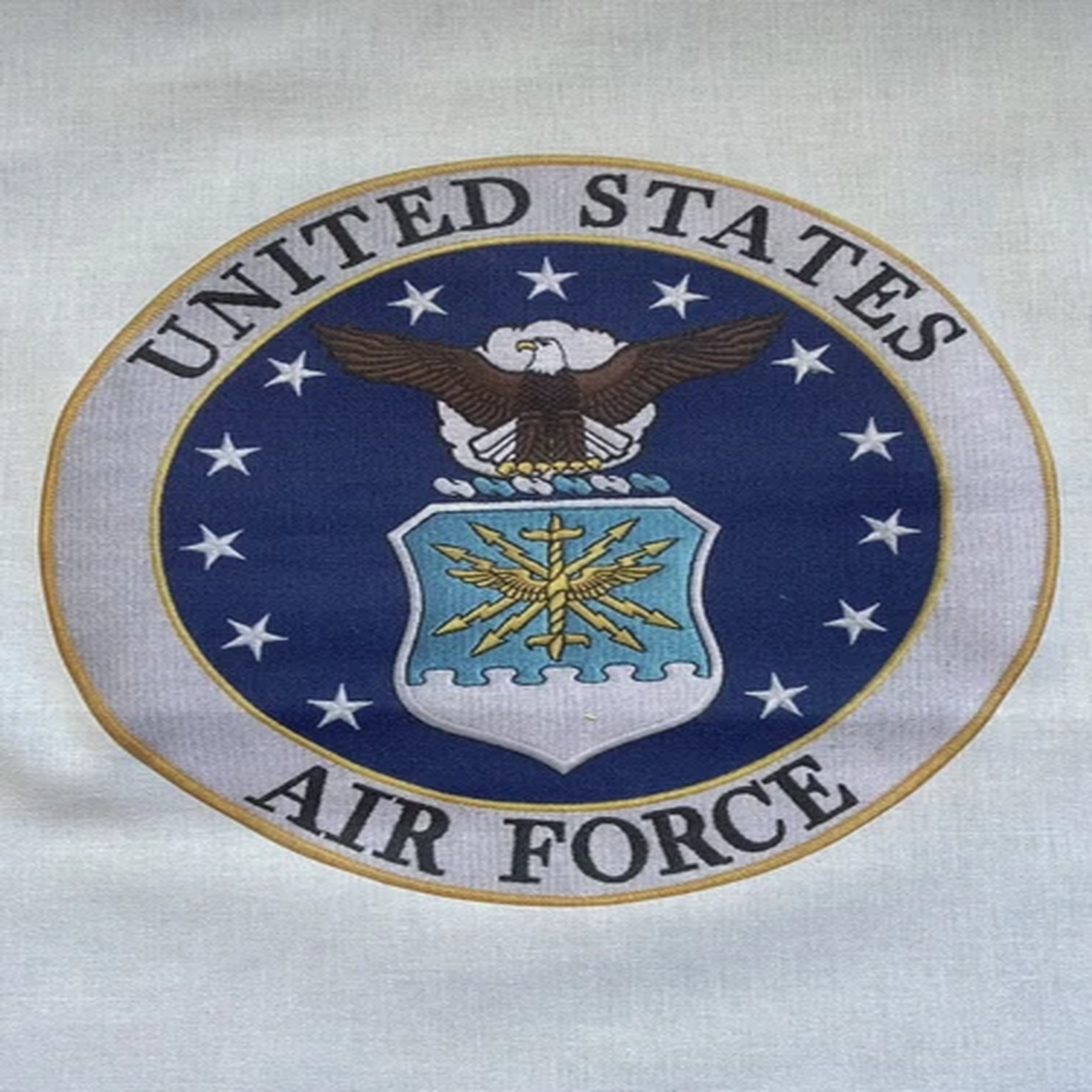 1 Small United States Air Force Quilt Block Veteran Military Fabric Seal 5" logo