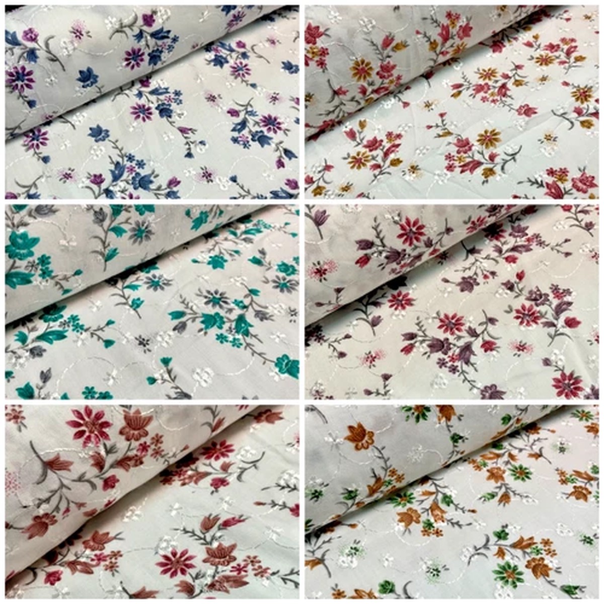 5.99 Broderie Anglaise floral Summer Floral Printed Dress fabric 100m M1569