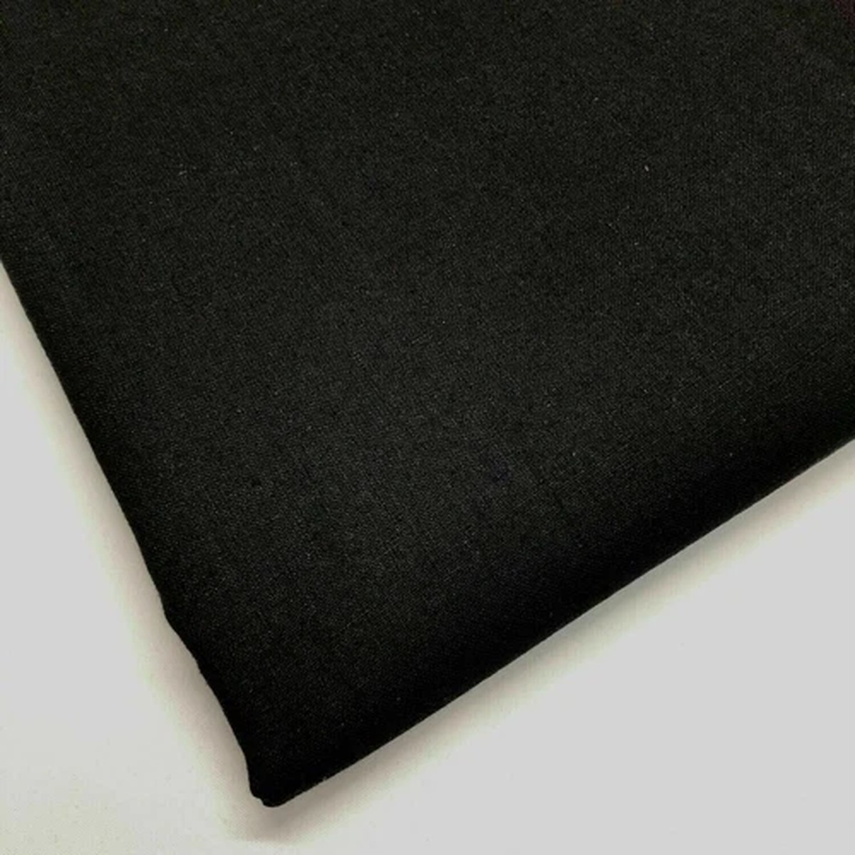 Black 100% Cotton Cambric Fabric Quilting Craft Dress Lining Material 44" Meter