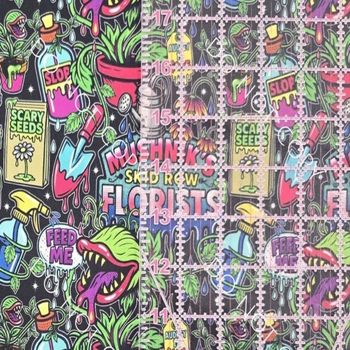 Custom Cotton Woven Fabric Little Shop Of Horrors Movie By The 1/4 Yard 9x56