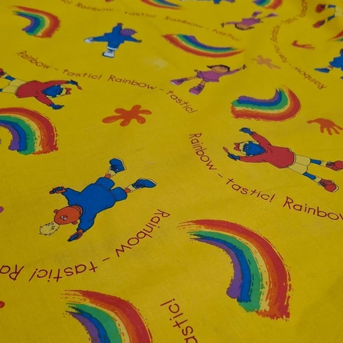 Tweenies Rainbow-Tastic Yellow Crafts Fabric 1.5m Wide Per Metre