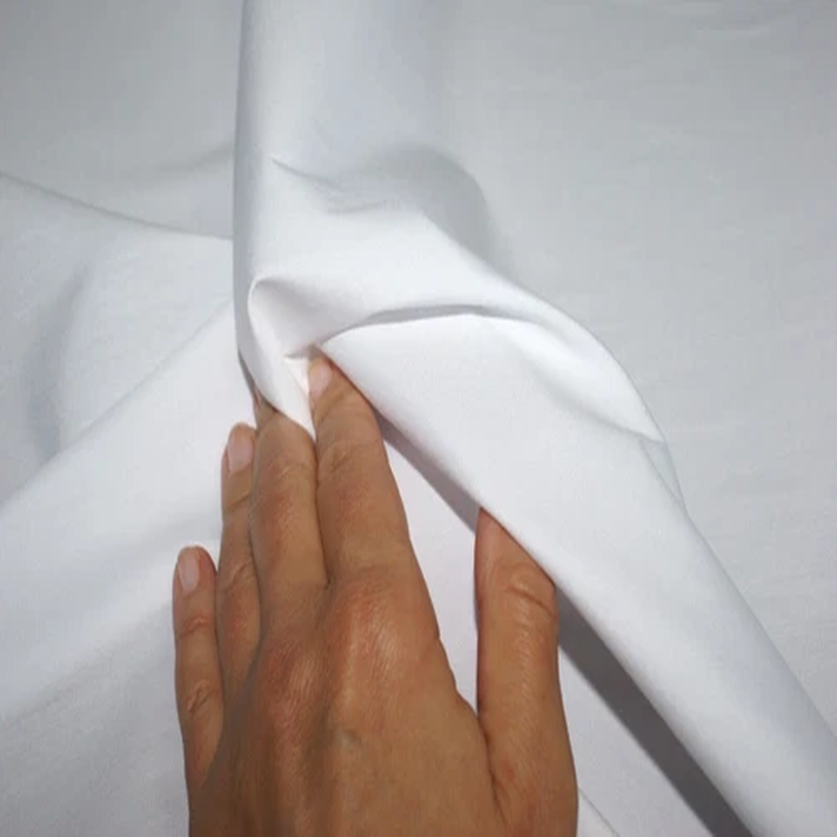 WHITE Cotton Blend Fabric, Light Weight, 147cm Wide, Per Metre
