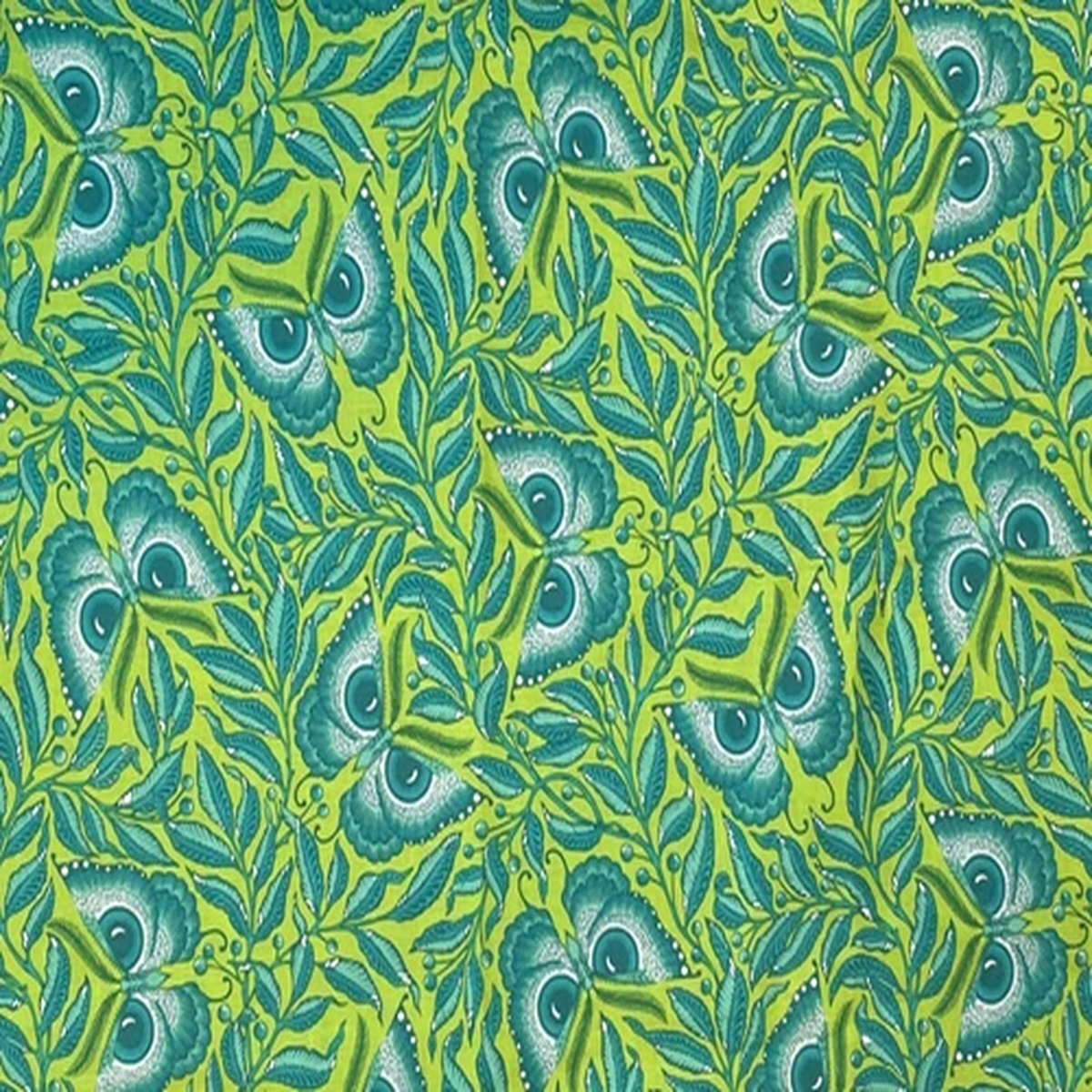 *RARE* Pinkerville, Enlightment, by Tula Pink, Blue on Green, *Per Half Yard