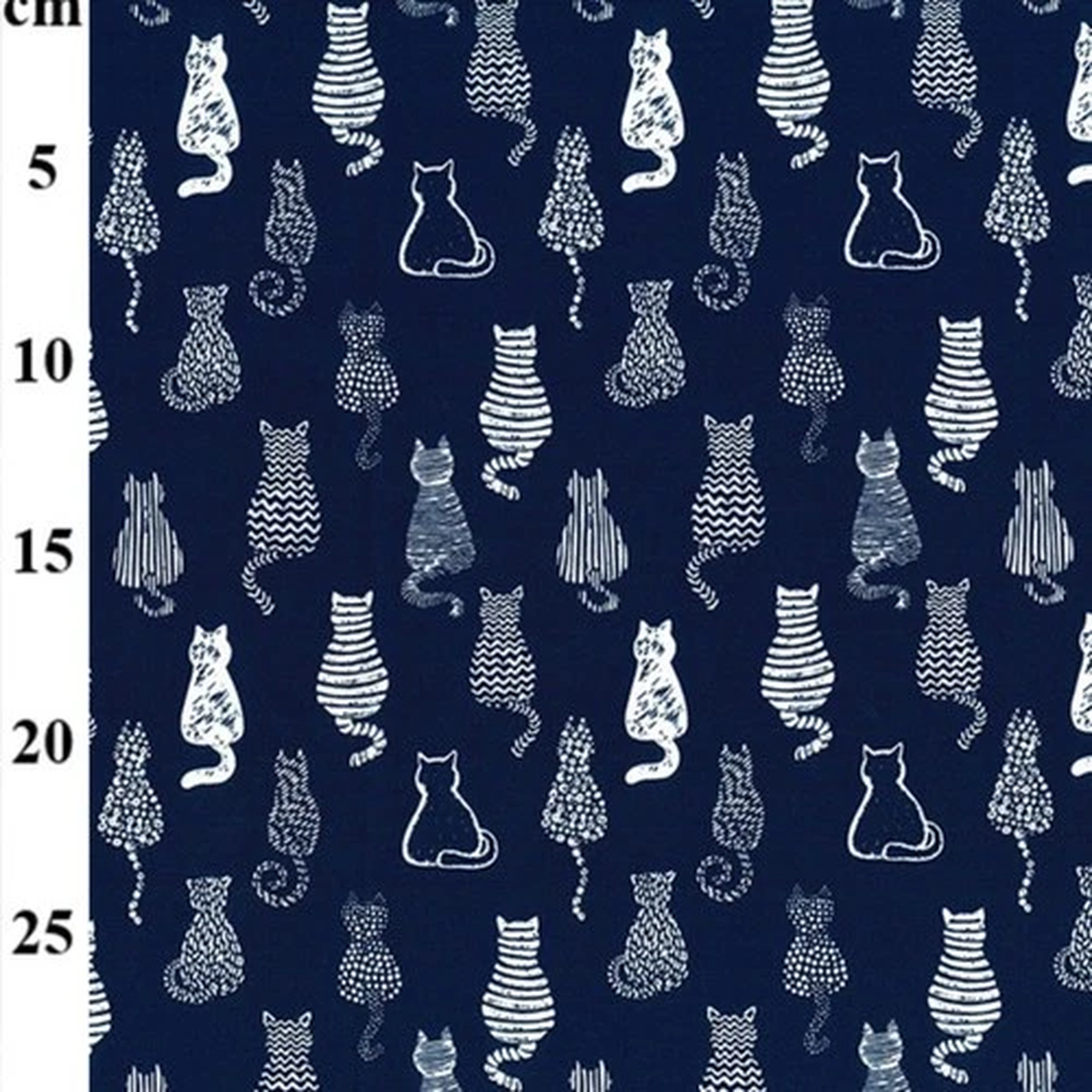 100% Cotton Poplin Fabric Rose & Hubble Cats Navy Sold By Meter