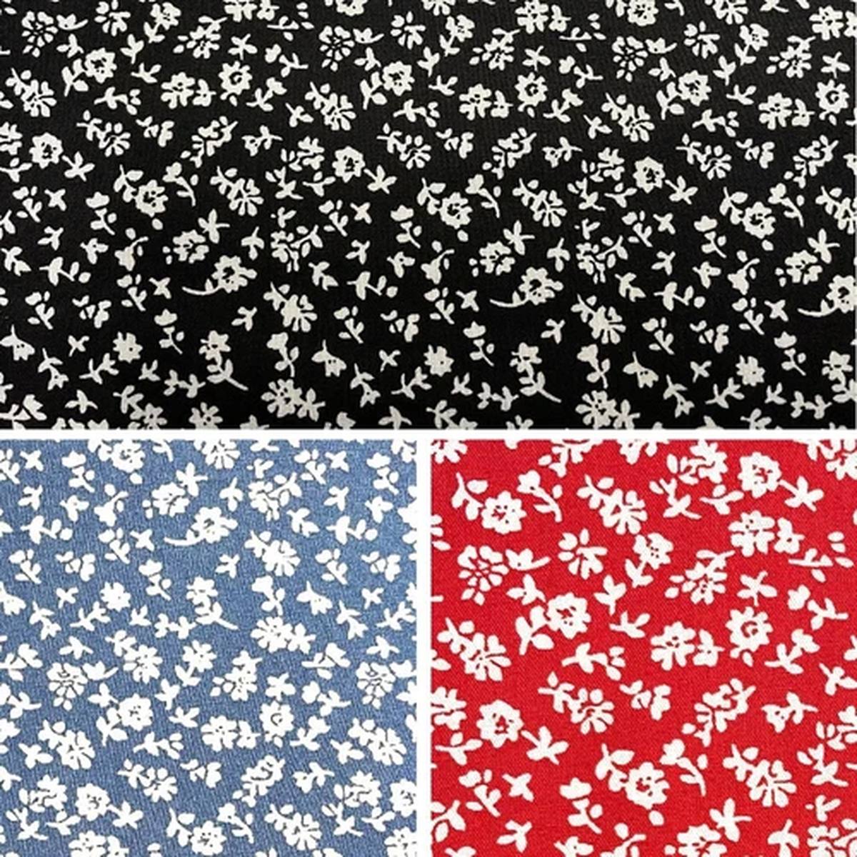 100% Cotton Poplin Fabric Ditsy Floral Flowers Watson Street 145cm Wide