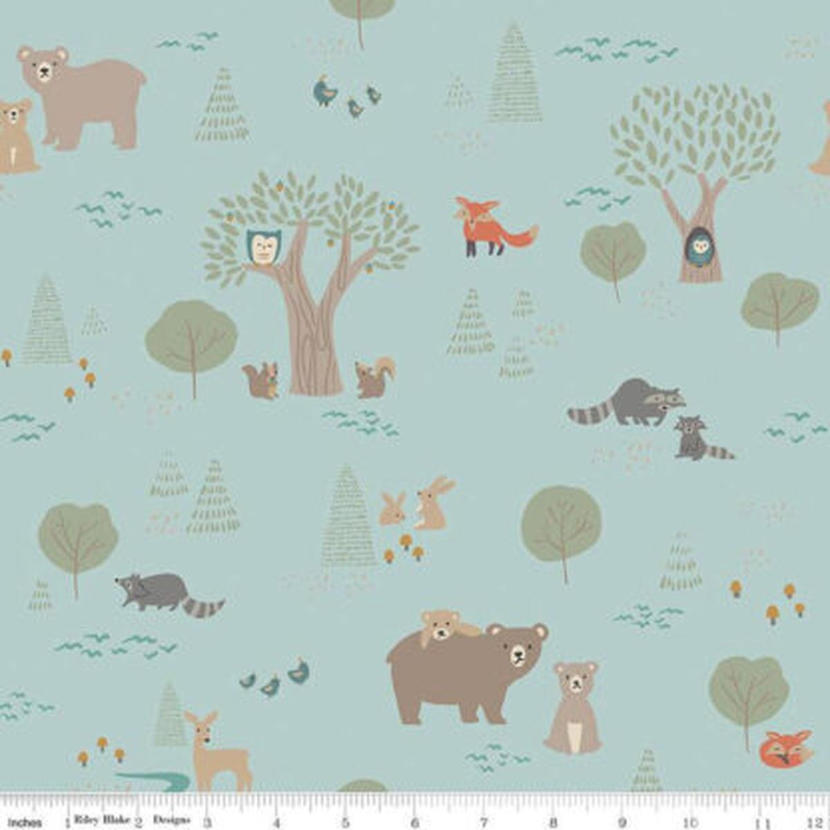 100% Cotton Flannel  Elmer and Eloise  RBF14690-AQU  Aqua  Riley Blake Designs