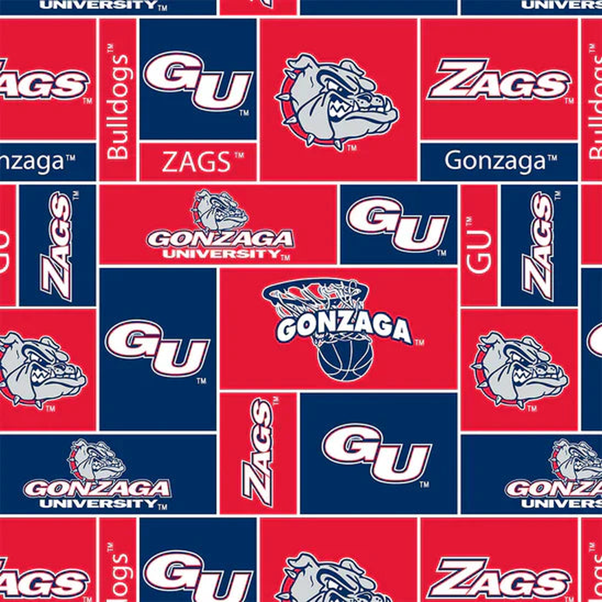 Gonzaga Bulldogs NCAA College Block Sykel Enterprises Polyester Fleece Fabric GONZ-012