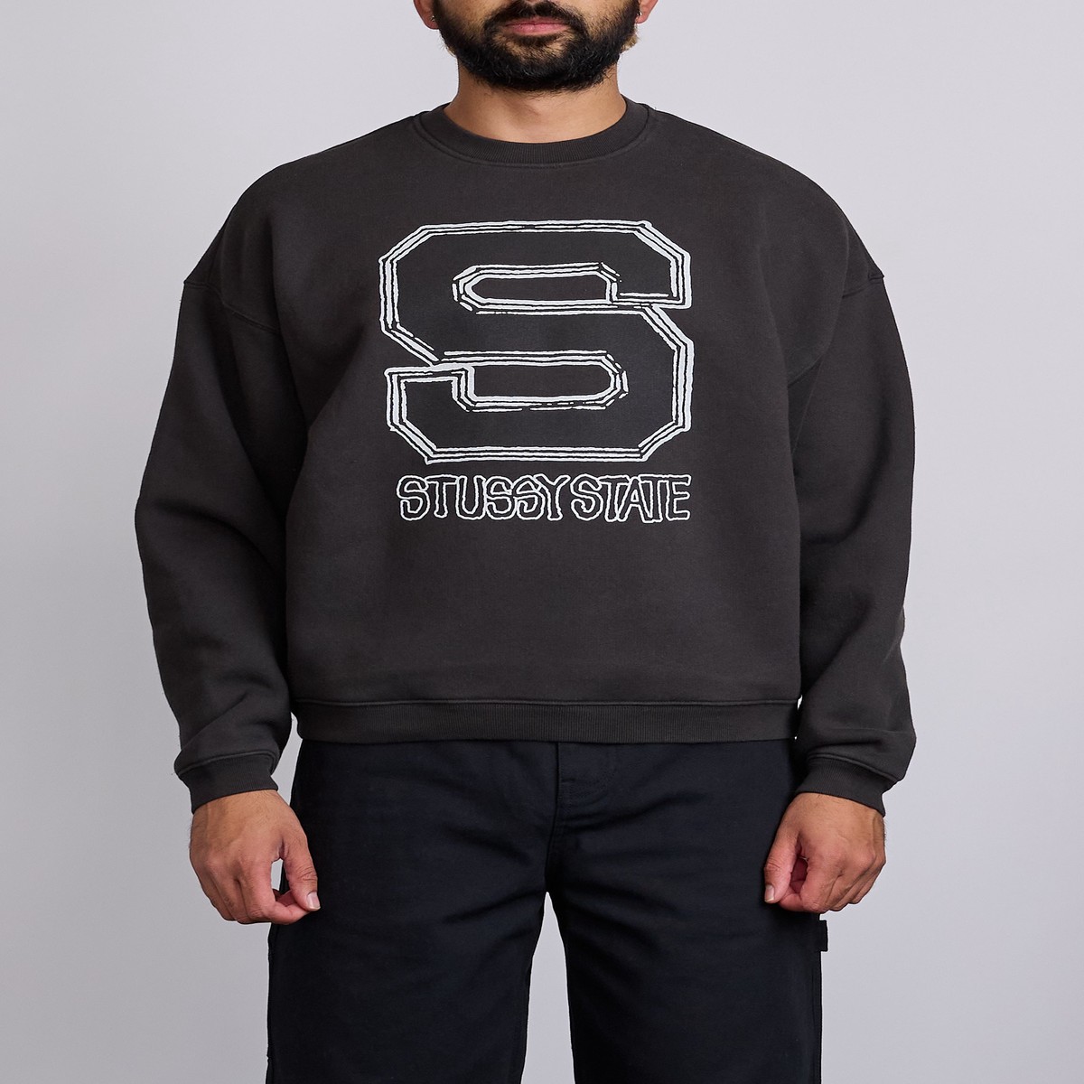 Stussy State Crewneck Black