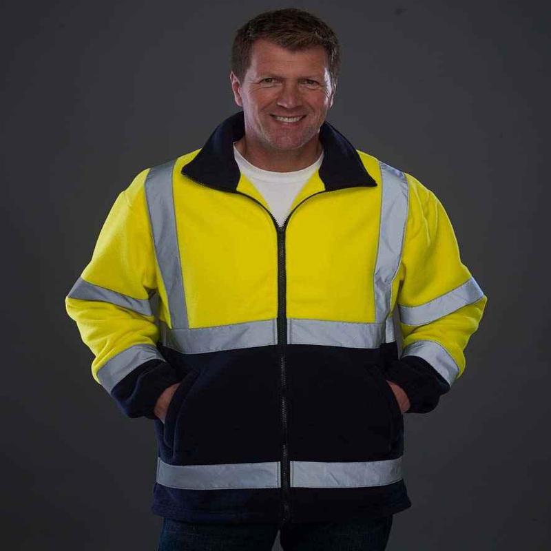 Yoko Hi-Vis Heavyweight Fleece Jacket | Yellow/Navy