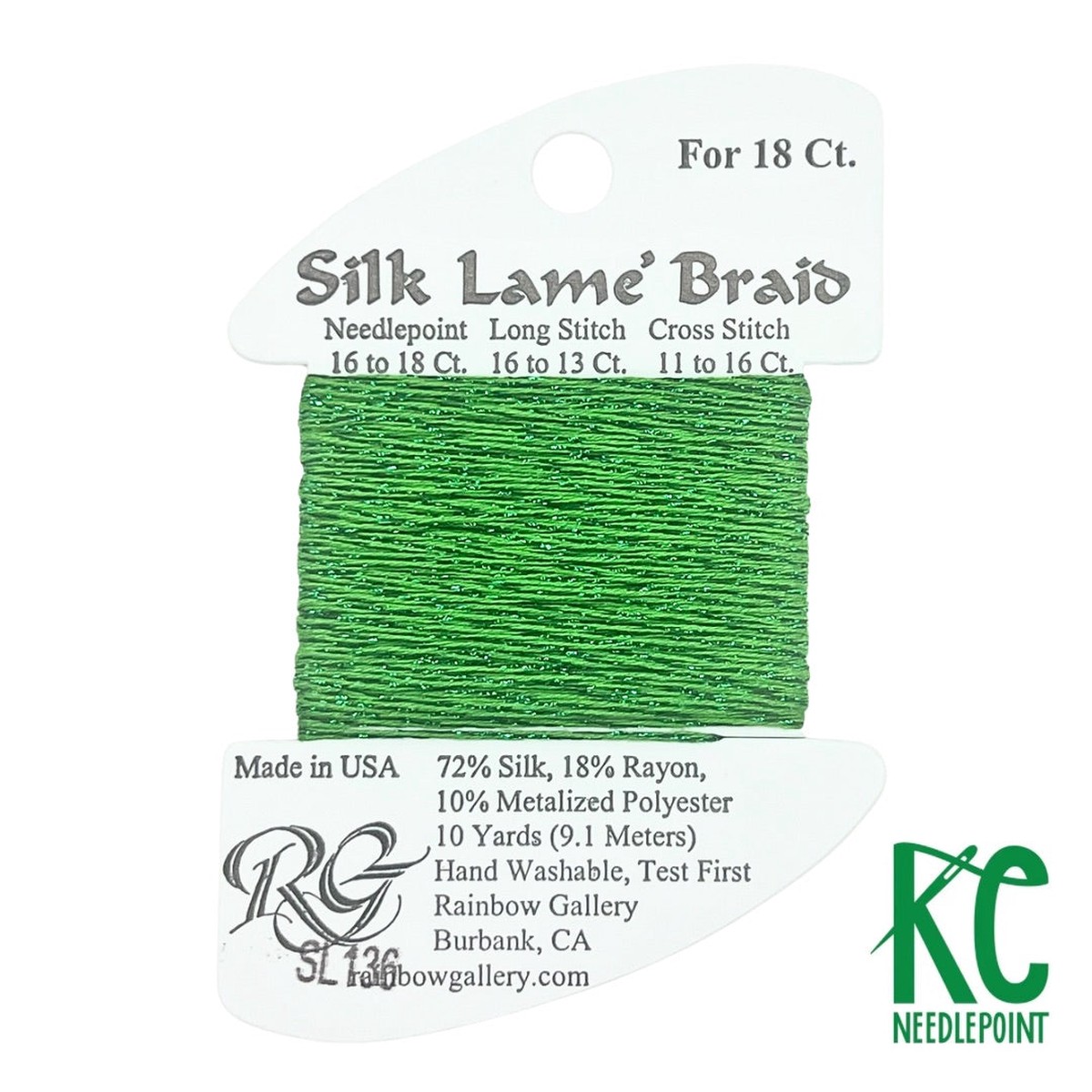 Silk Lam Braid SL136 Kelly Green