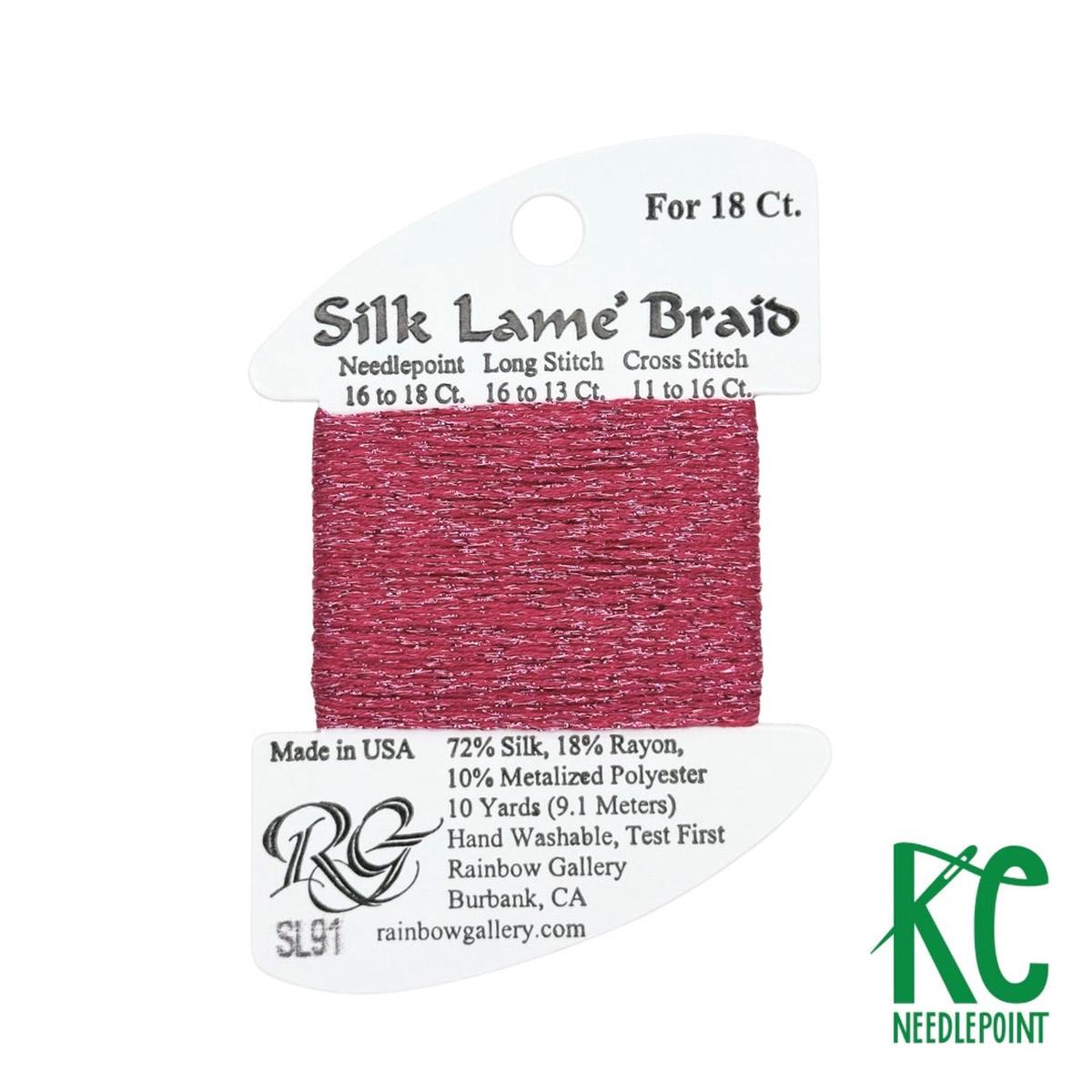 Silk Lam Braid SL91 Dark Raspberry