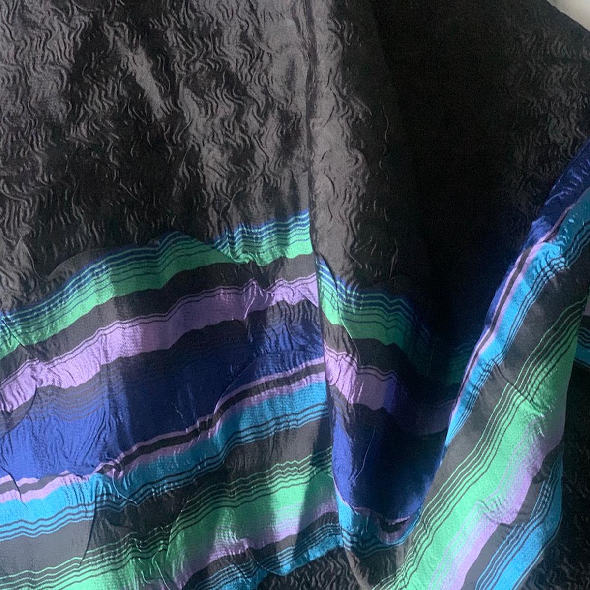 1 5/8" Panel - Lilac Ocean Striped Crushed Silk Organza (Made in Italy)
