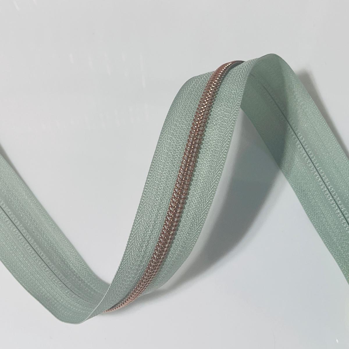 #5 Zipper Tape - 3 yard cut - Light Sage 659A