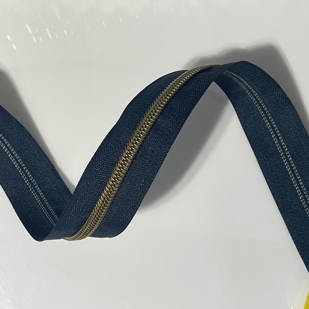#5 Zipper Tape - 3 yard cut - Midnight Blue 102/643 - Bronze 102