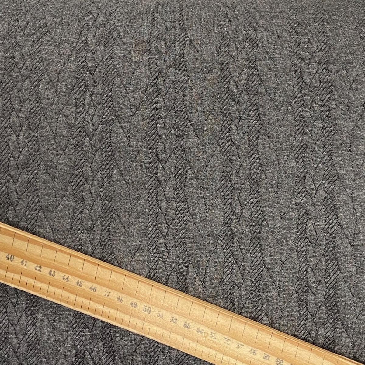 Cable Knit Stretch Grey Fabric by 1/2 M