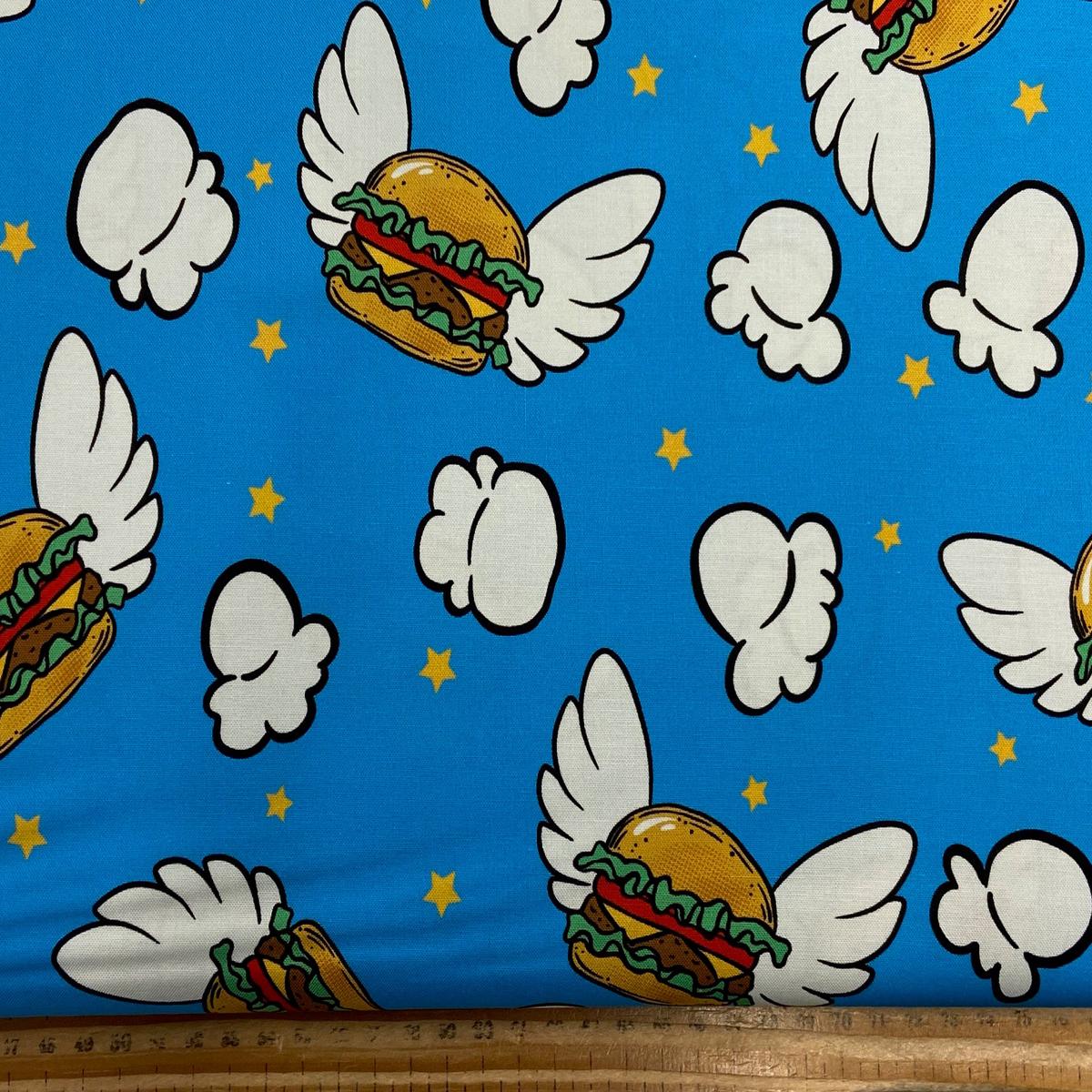 Crystal Manning for Moda Snack Shack Cheezeburger in Paradise Blueberry Blue Cotton Fabric by 1/4 Metre*