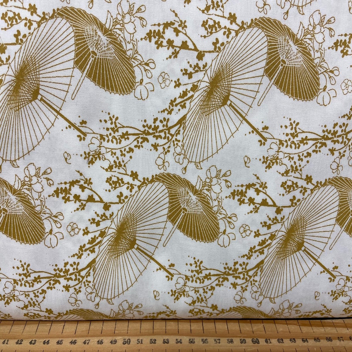 Rose & Hubble Simply Oriental Chinese/Japanese Parasol Umbrella Ivory Cotton Fabric by 1/4 Metre*