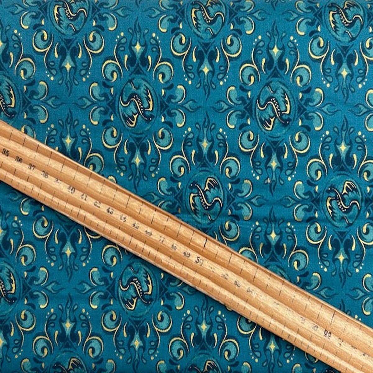 Sarah Watts for Ruby Star Society Badges Galaxy Teal Metallic Cotton Fabric by the 1/4 Metre*