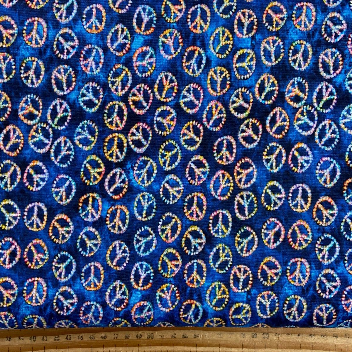 Josephine Wall 3 Wishes Angel Of Peace Signs of Peace Dark Blue Cotton Fabric by 1/4 Metre*