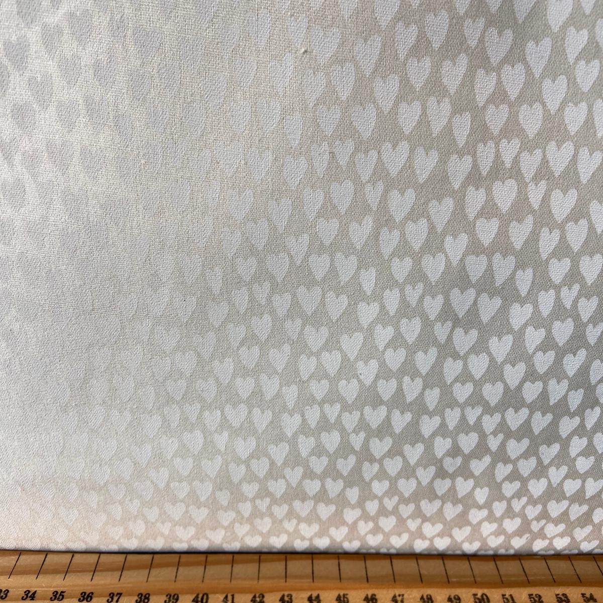 John Louden Tone on Tone Hearts Ecru Cotton Fabric By 1/4 Metre*