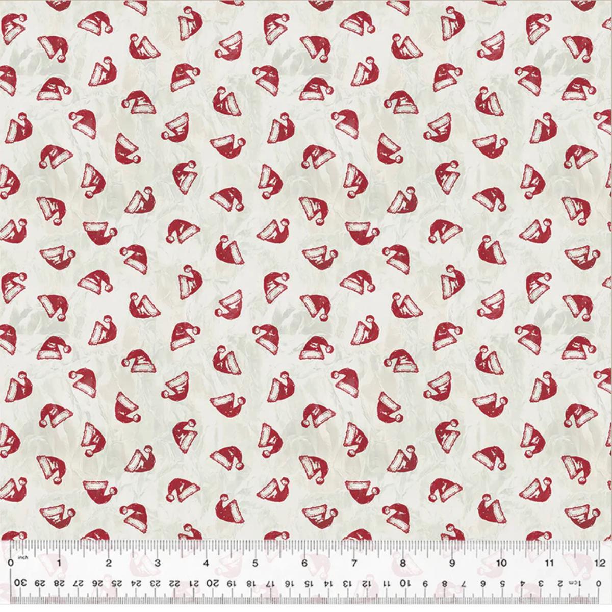 Jolly Christmas-Santa Hats-Ivory/Red