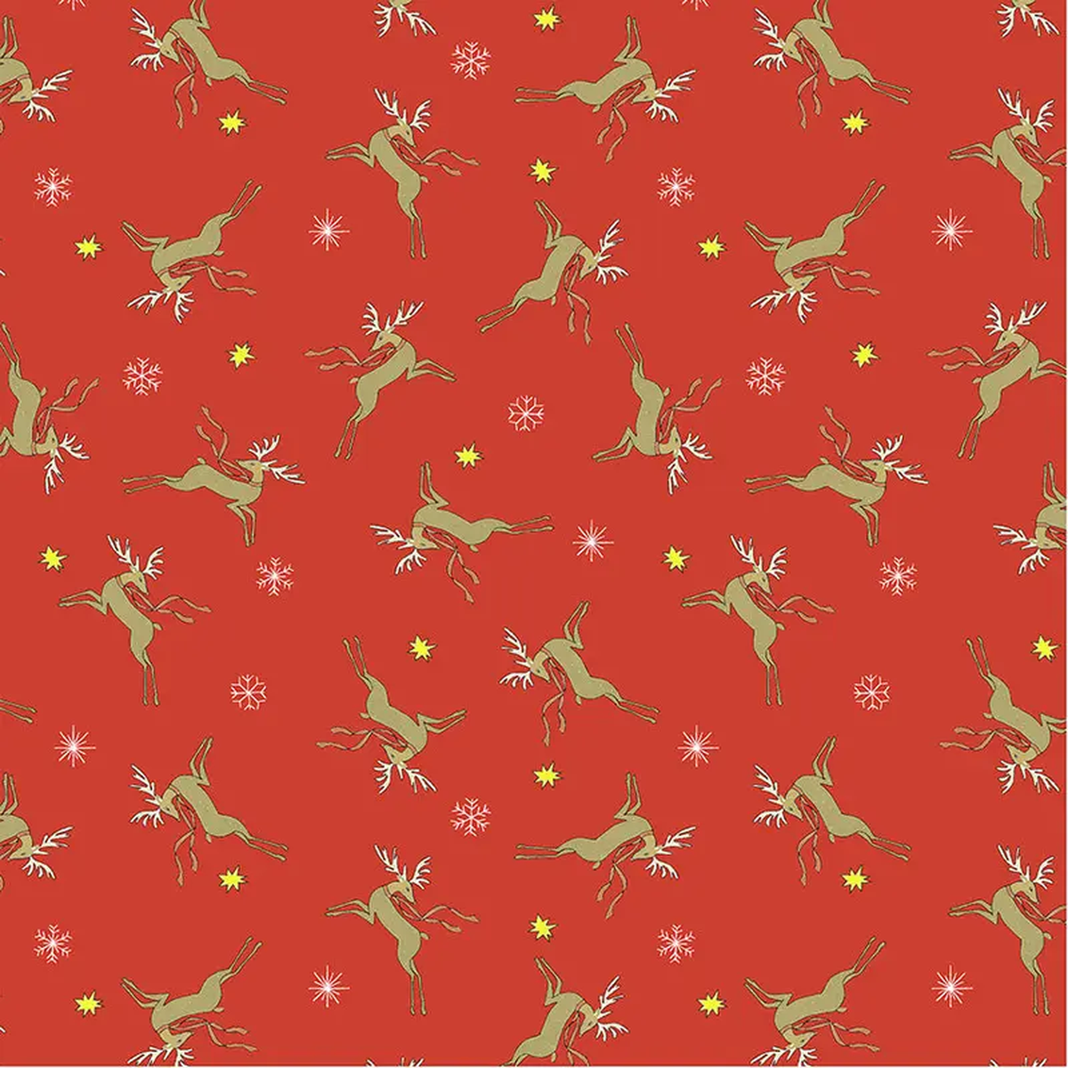 Jolly Collage Laura Heine 55218-3 Red Oh Deer Cotton
