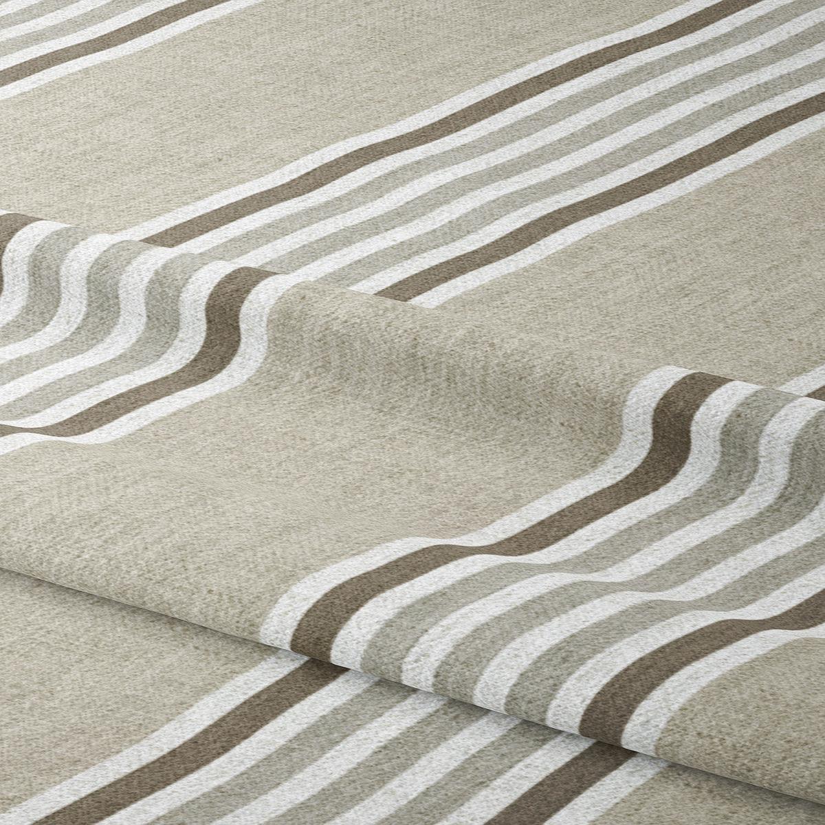 'Akumal' Fabric by the Yard (Beige/ Coffee Brown)