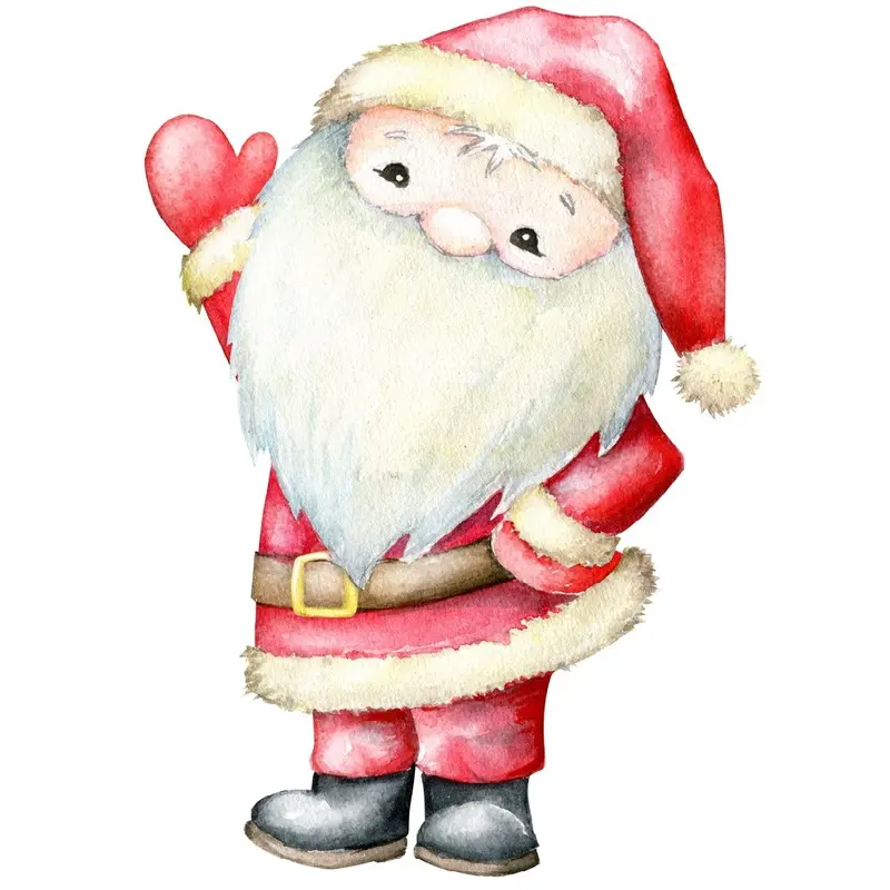 Jolly Santa Cartoon Fabric Panel