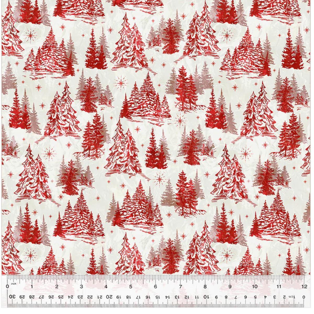 Jolly Christmas-Winter Forest-Ivory/Red