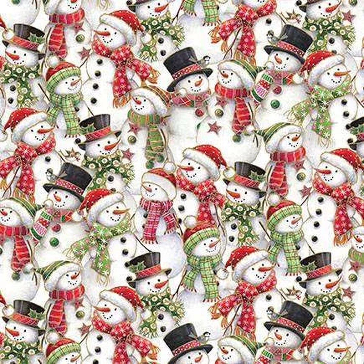 Jolly St Nick by Makower: Snowman Parade