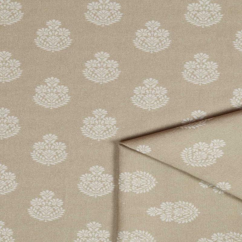 'Drizzle' Fabric by the Metre (Beige/ Grey)