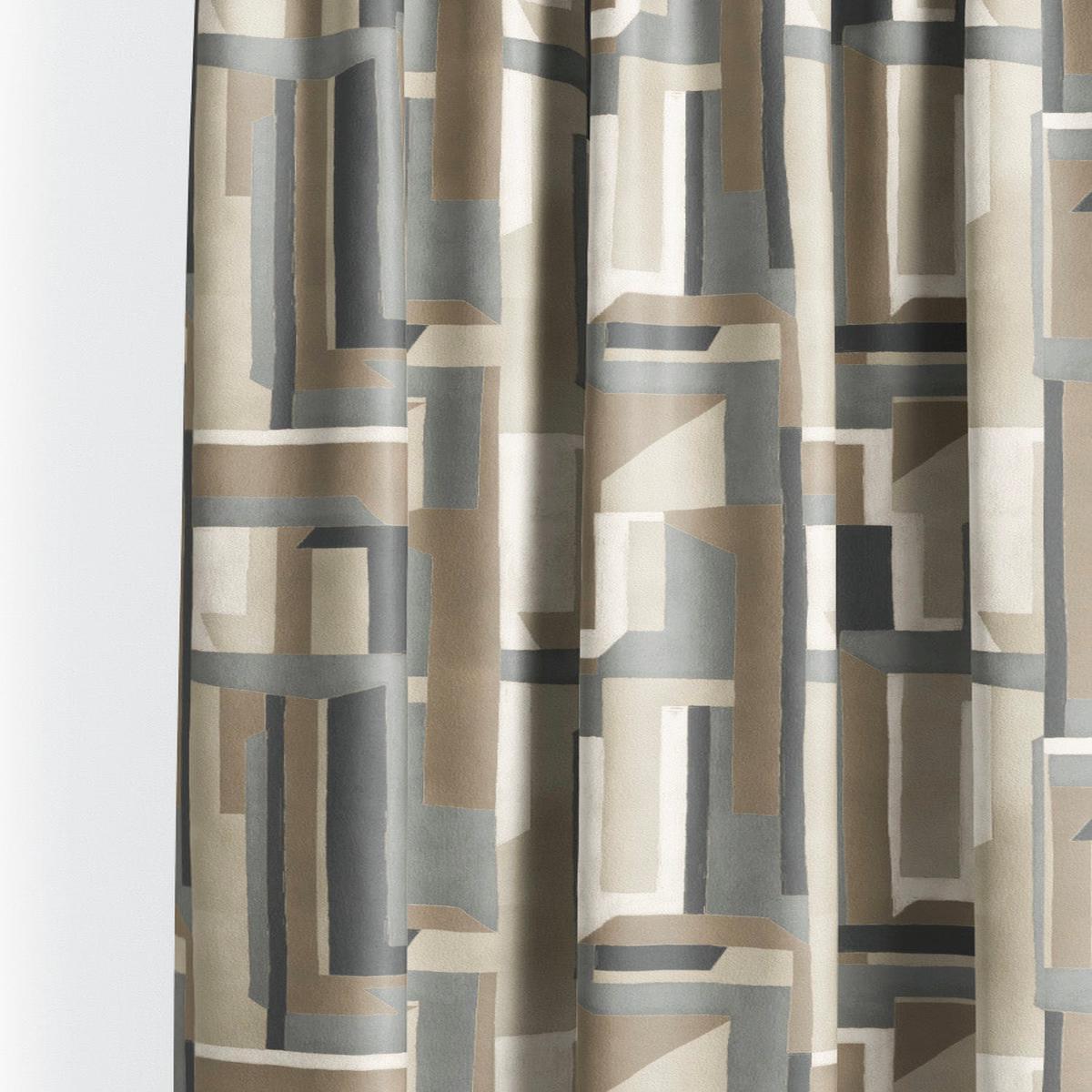 'Argent Town' Fabric by the Yard (Espresso Brown/ Steel Gray/ Warm Greige)
